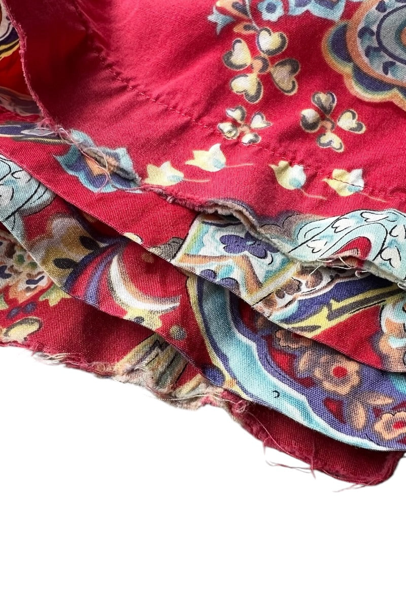 90'S PAISLEY PATTERN S/S SHIRT / RED [SIZE: XL USED]