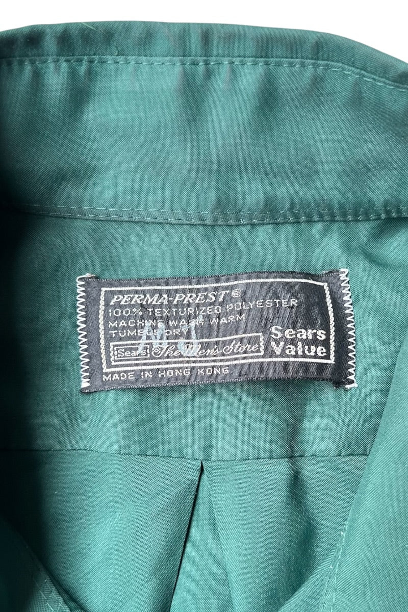 70'S S/S SHIRT / GREEN [SIZE: M USED]