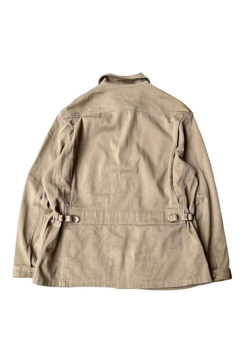 90'S ZIP HUNTING JACKET / BEIGE [SIZE: XL USED]