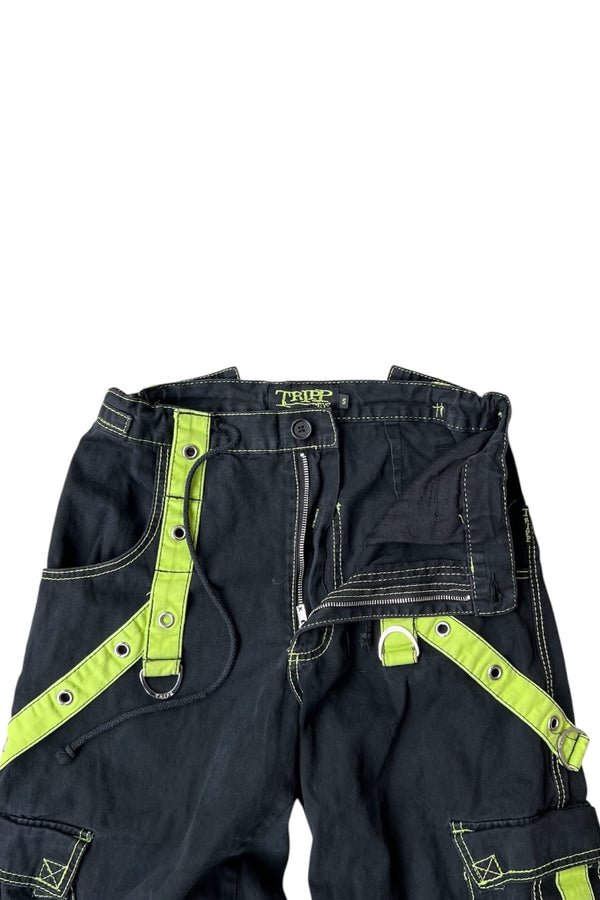 ZIP CARGO PANTS / BLACK [SIZE: S USED]