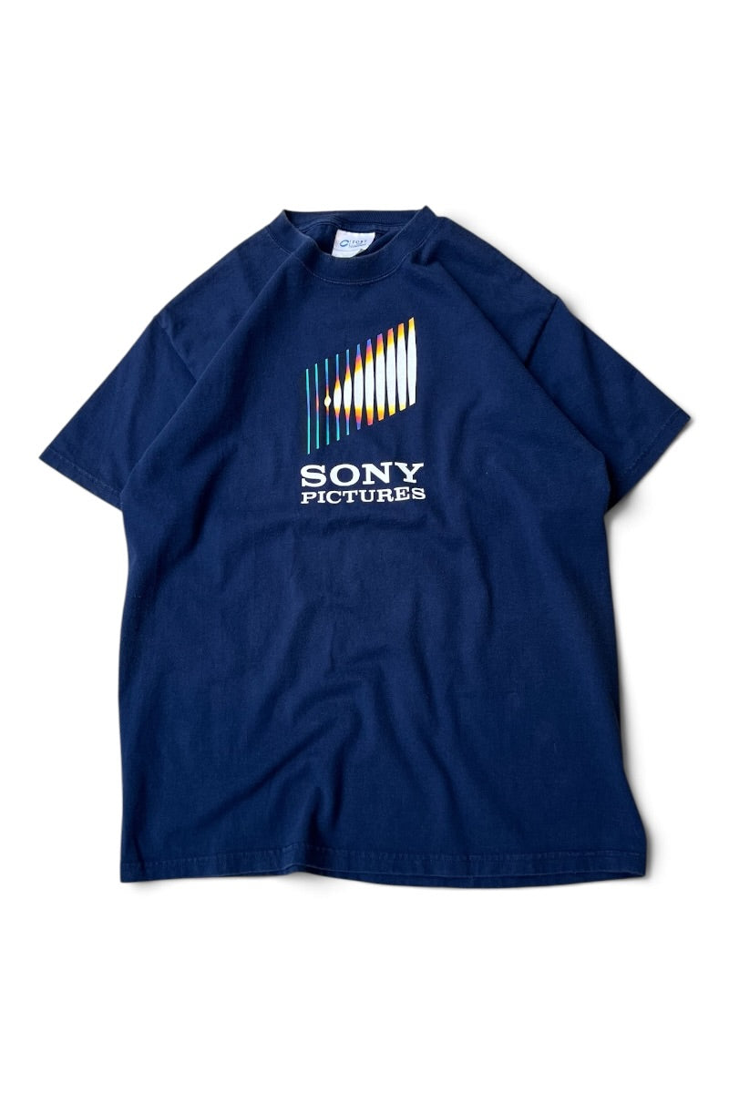 Y2K EARLY 00'S SONY PICTURE ADVERTISING T-SHIRT / NAVY [SIZE: M USED]