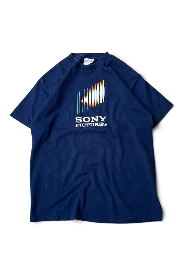 Y2K EARLY 00'S SONY PICTURE ADVERTISING T-SHIRT / NAVY [SIZE: M USED]