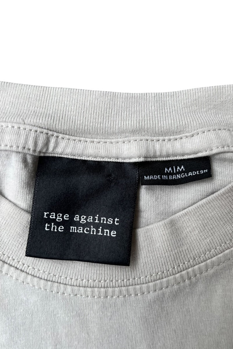 23'S RAGE AGAINST THE MACHINE THE BATTLE OF LOS ANGELES BAND T-SHIRT / BEIGE [SIZE: M USED]