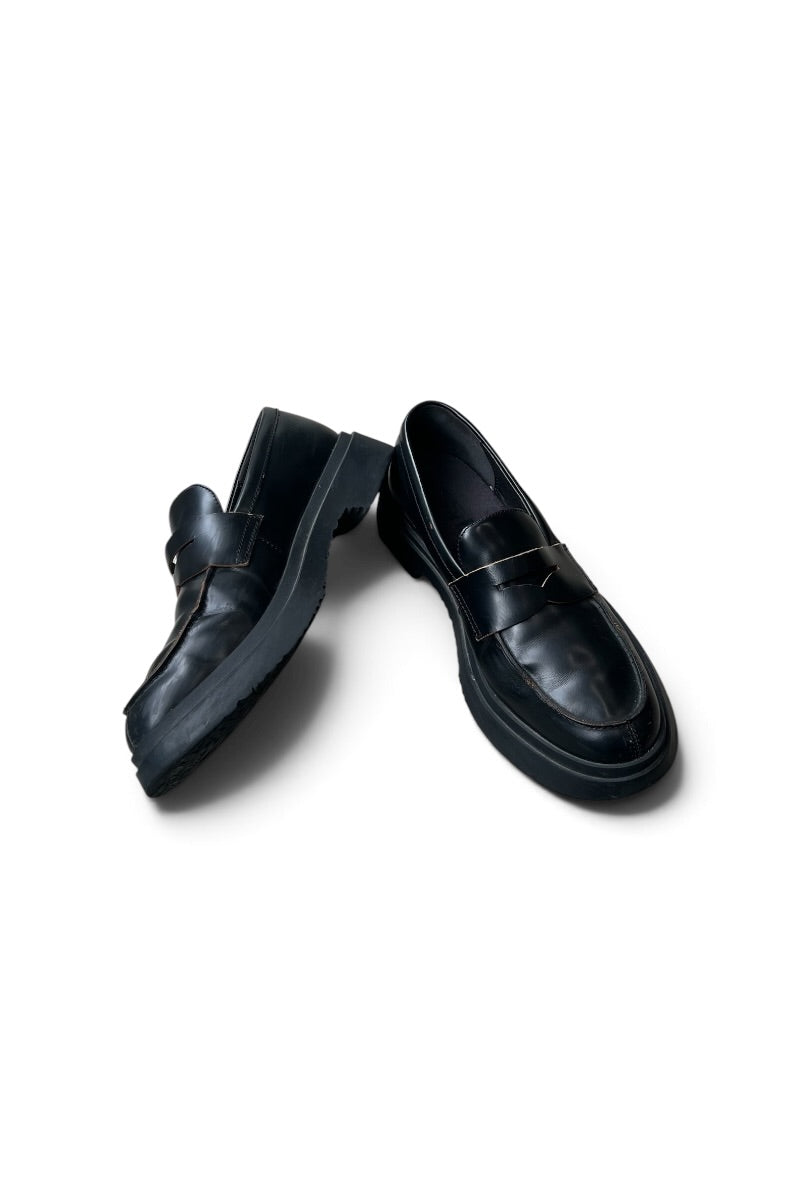 MADE IN ITALY DIAMANTE LEATHER LOAFERS / BLACK [SIZE: US9 (27cm 상당) USED]