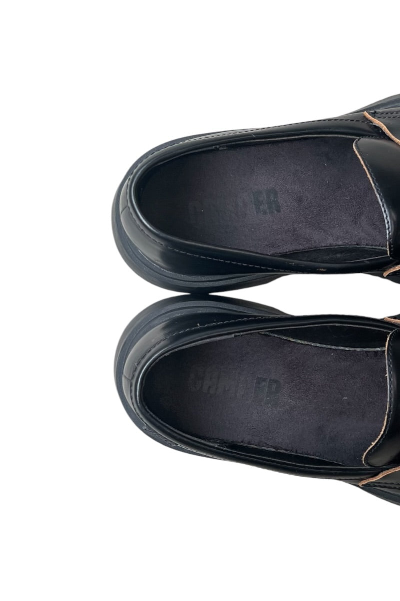 MADE IN ITALY DIAMANTE LEATHER LOAFERS / BLACK [SIZE: US9 (27cm 상당) USED]