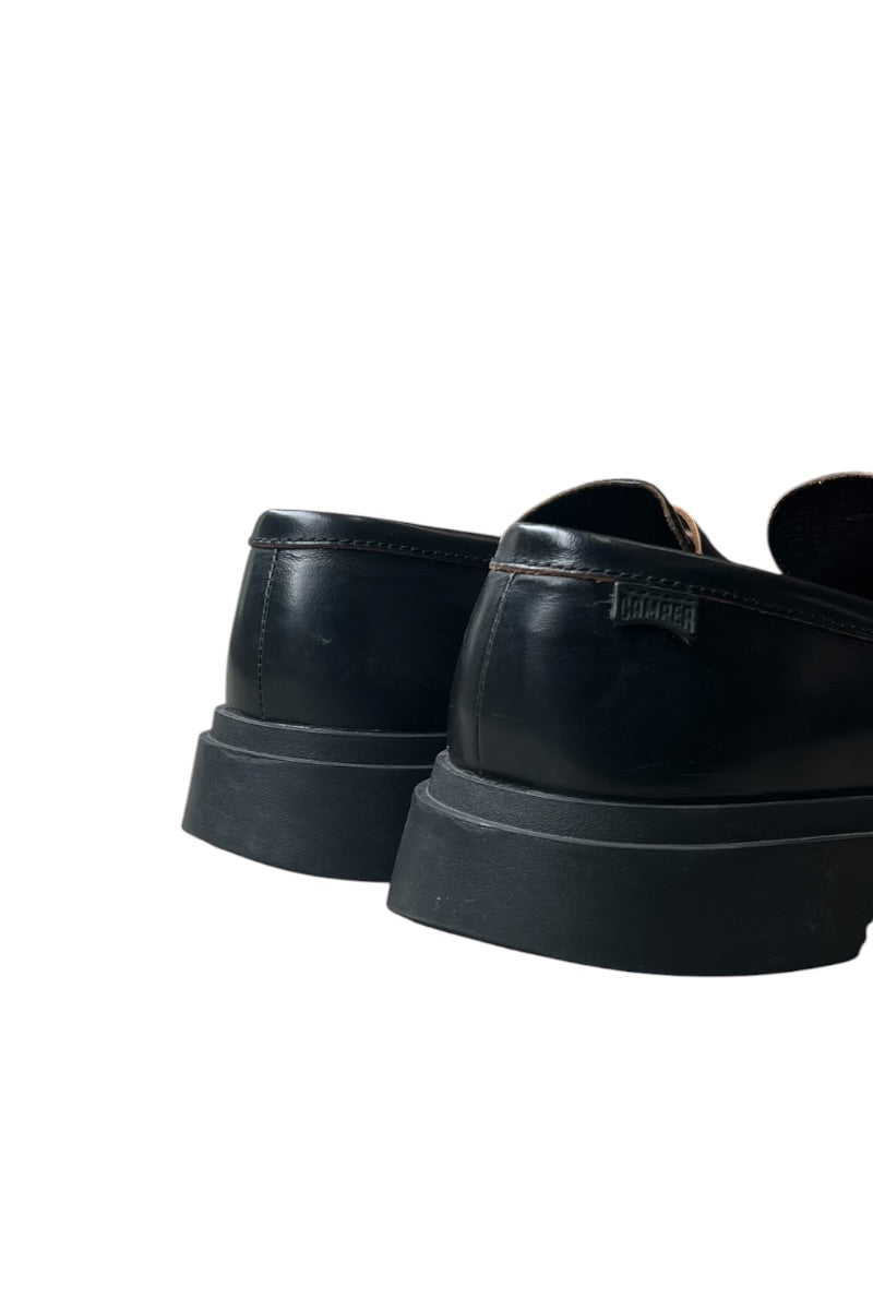 MADE IN ITALY DIAMANTE LEATHER LOAFERS / BLACK [SIZE: US9 (27cm 상당) USED]