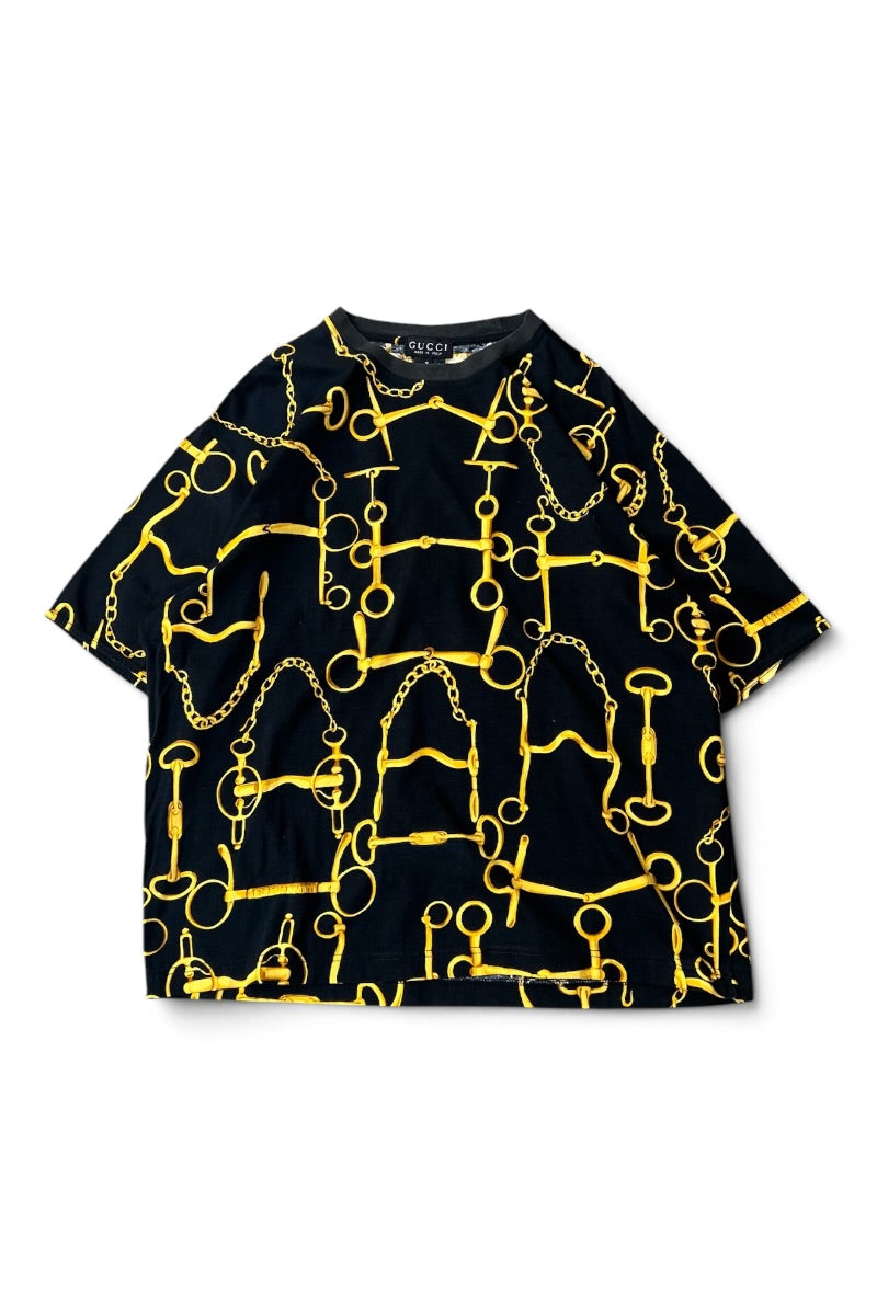 MADE IN ITALY 94-04'S HOUSEBIT GRAPHIC T-SHIRT TOM FORD ERA / BLACK [SIZE: S USED]
