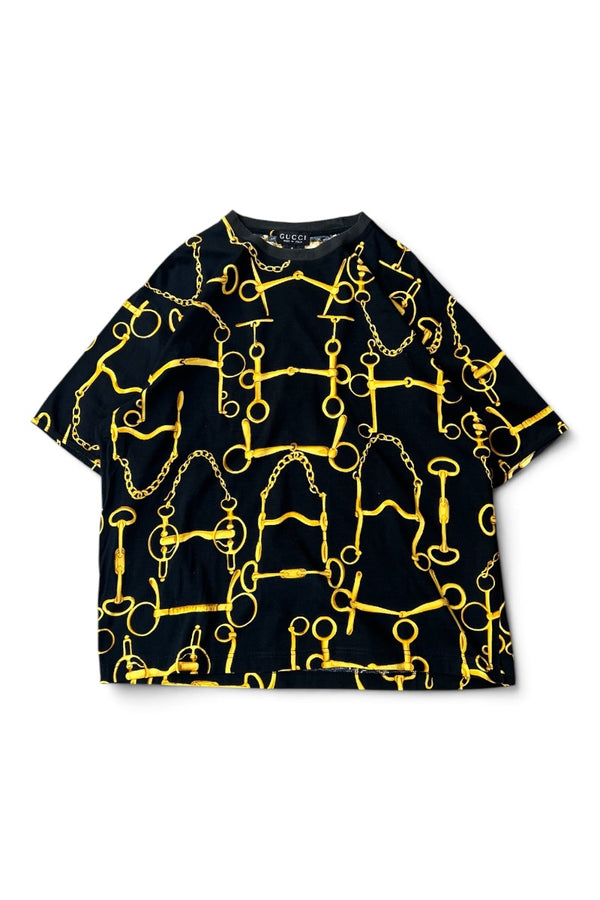 MADE IN ITALY 94-04'S HOUSEBIT GRAPHIC T-SHIRT TOM FORD ERA / BLACK [SIZE: S USED]