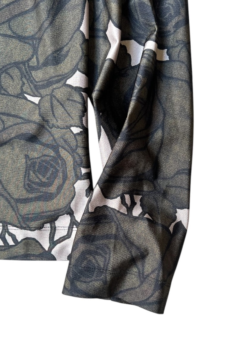 MADE IN TURKEY BOTANICAL PATTERN TURTLE NECK / BEIGE [SIZE: L USED]