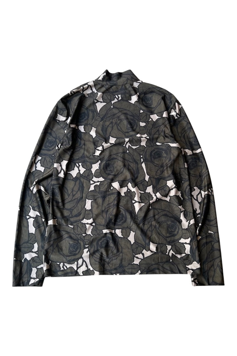 MADE IN TURKEY BOTANICAL PATTERN TURTLE NECK / BEIGE [SIZE: L USED]