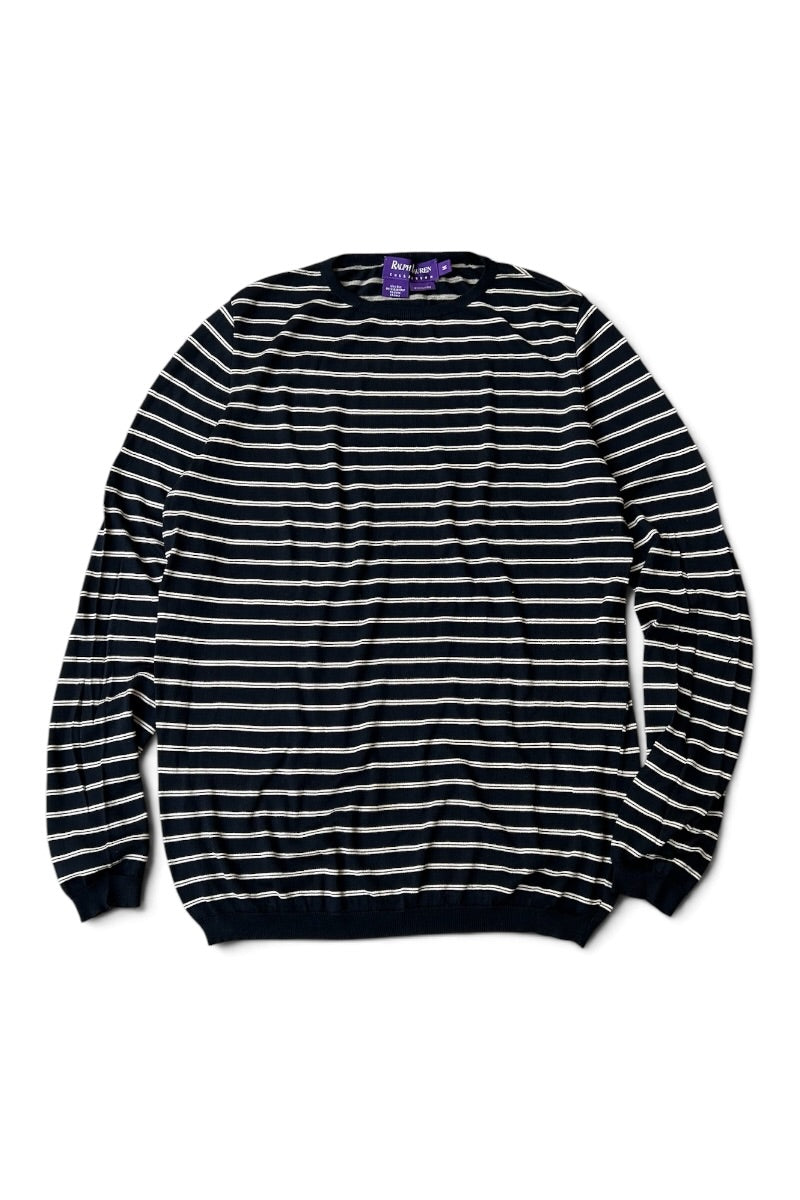 MADE IN ITALY PURPLE LABEL L/S SILK KNIT SWEATER / BLACK [SIZE: M USED]