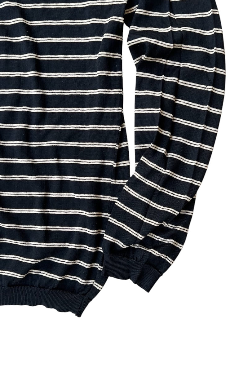 MADE IN ITALY PURPLE LABEL L/S SILK KNIT SWEATER / BLACK [SIZE: M USED]