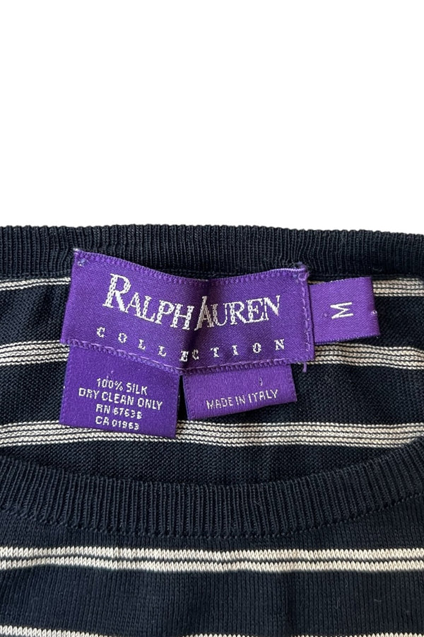 MADE IN ITALY PURPLE LABEL L/S SILK KNIT SWEATER / BLACK [SIZE: M USED]