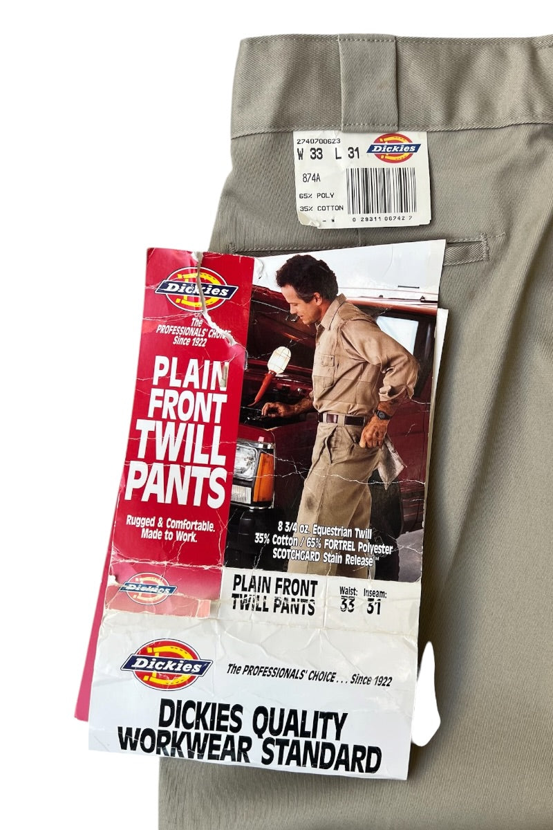 MADE IN USA 80'S 874 WORK PANTS / BEIGE [SIZE: 33 DEADSTOCK/NOS]