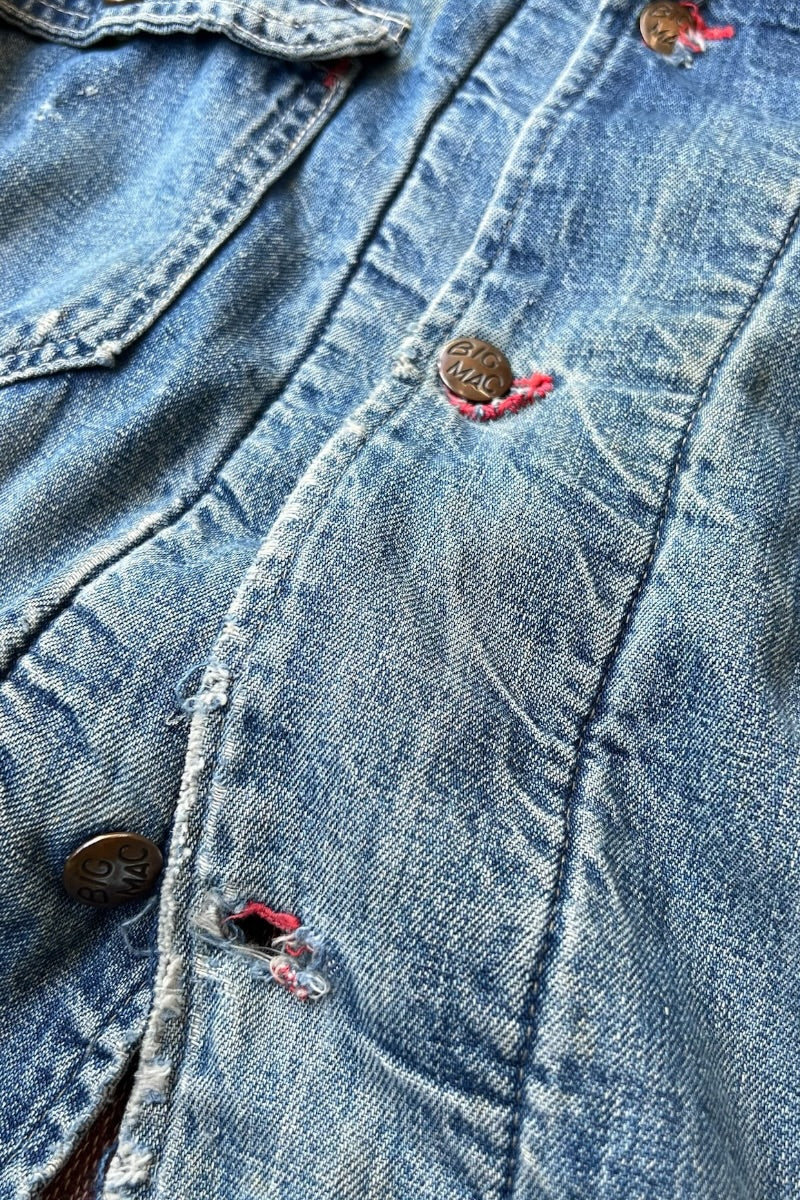 MADE IN USA 60'S DENIM COVERALL / INDIGO [SIZE: L USED]