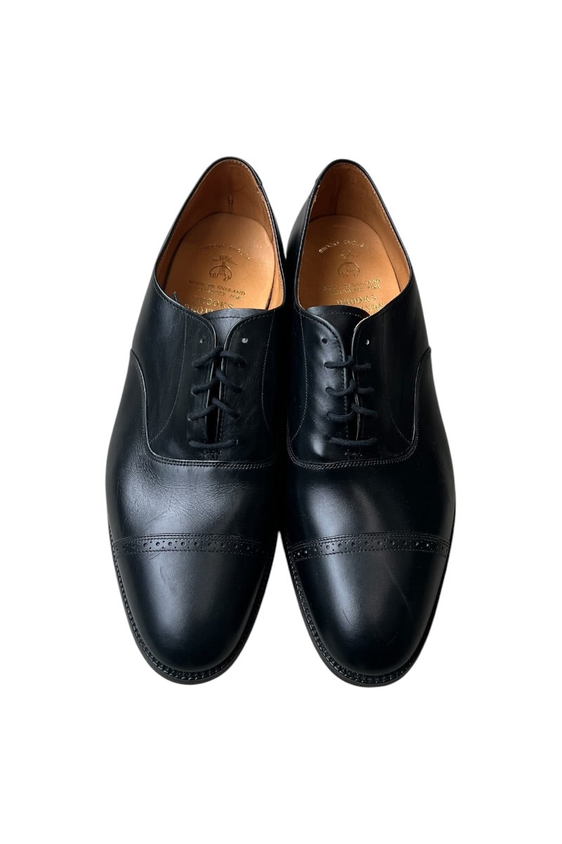MADE IN ITALY DIAMANTE LEATHER LOAFERS / BLACK [SIZE: US9 (equivalent to 27cm) USED]