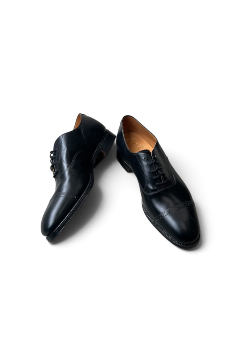 MADE IN ITALY DIAMANTE LEATHER LOAFERS / BLACK [SIZE: US9 (equivalent to 27cm) USED]