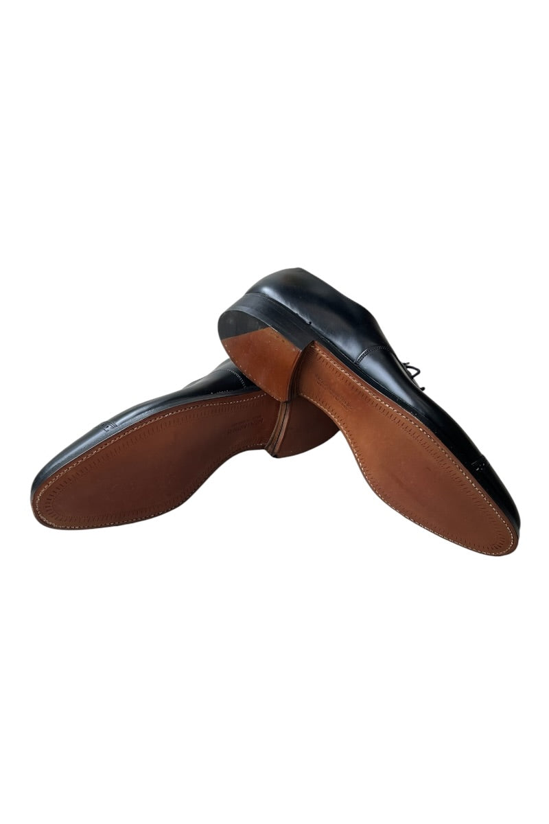 MADE IN ITALY DIAMANTE LEATHER LOAFERS / BLACK [SIZE: US9 (equivalent to 27cm) USED]