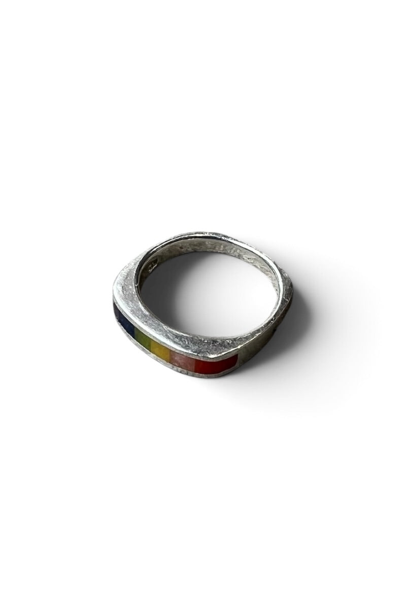 925 SILVER RING W/STONES / SILVER [SIZE: 14号相当 USED]