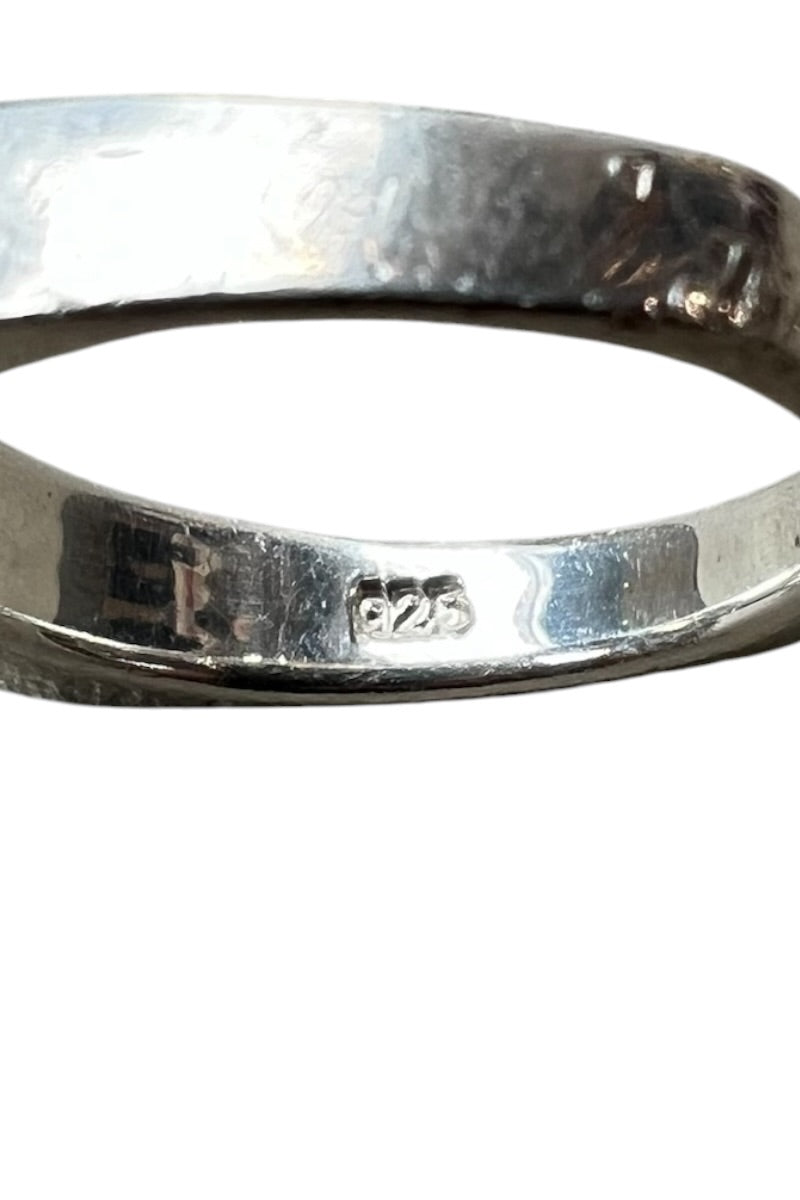 925 SILVER RING W/STONES / SILVER [SIZE: 14号相当 USED]