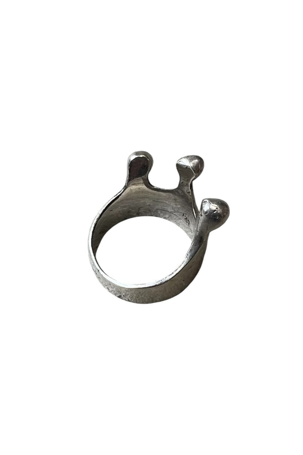 MADE IN MEXICO 925 SILVER MILK CROWN RING / SILVER [SIZE: 18号相当 USED]