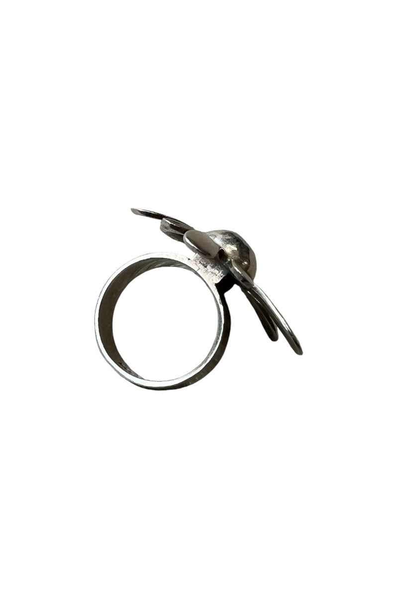 925 SILVER FLOWER RING / SILVER [SIZE: 12号相当 USED]
