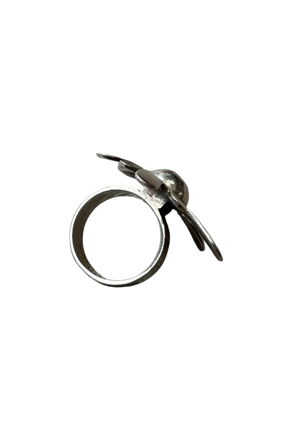 925 SILVER FLOWER RING / SILVER [SIZE: 12号相当 USED]