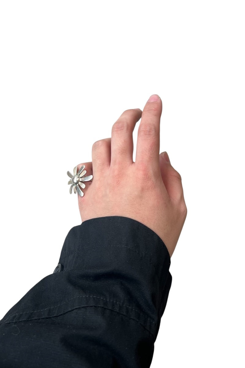 925 SILVER FLOWER RING / SILVER [SIZE: 12号相当 USED]