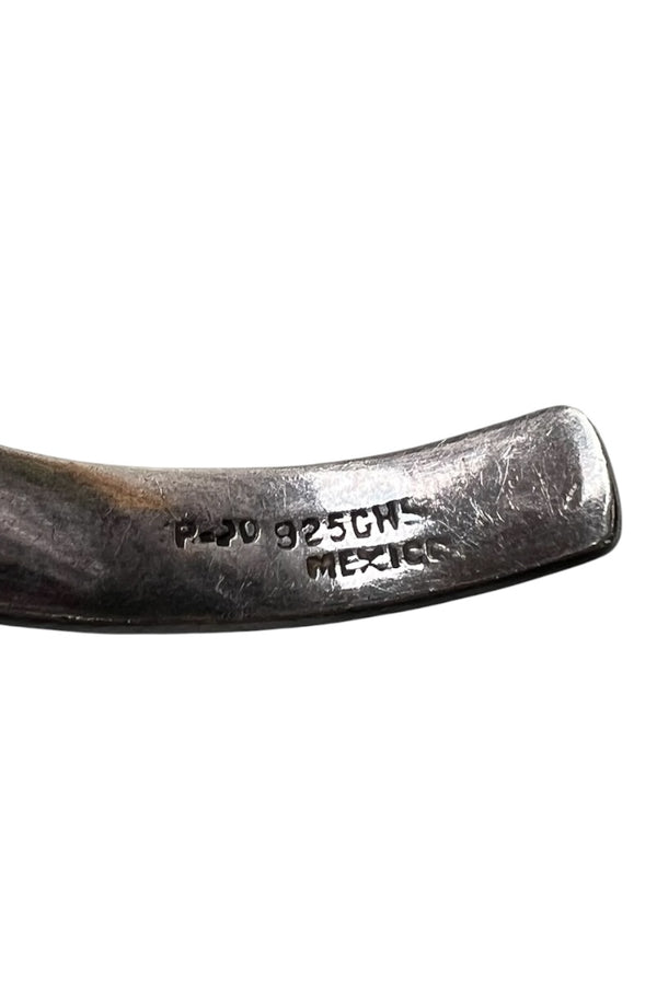 MADE IN MEXICO 925 SILVER BANGLE W/ONYX / SILVER [SIZE: ONE SIZE USED]