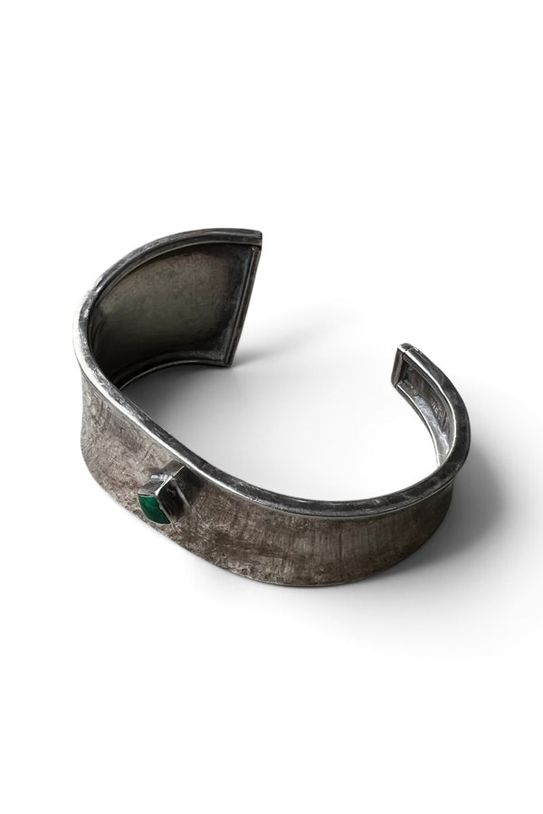 925 SILVER BANGLE W/MALACHITE / SILVER [SIZE: ONE SIZE USED]