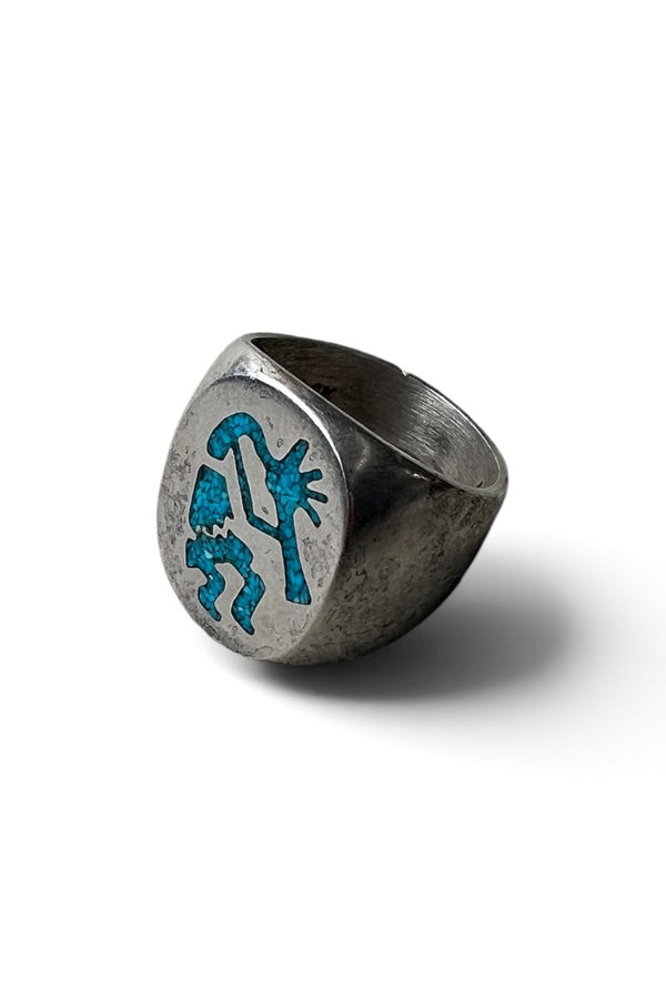 925 SILVER COCOPELLI TIP INLAY RING / SILVER [SIZE: 18号相当 USED]