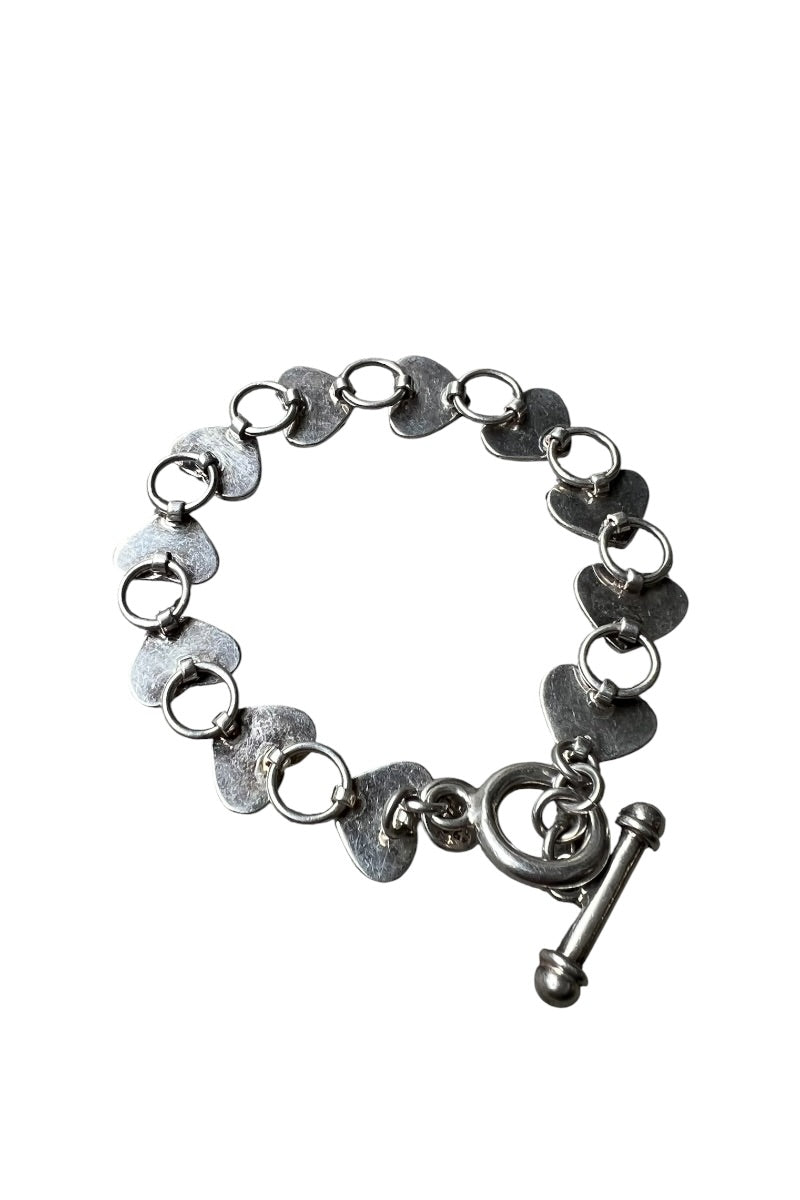925 SILVER HEART T-BAR BRACELET / SILVER [SIZE: ONE SIZE USED]