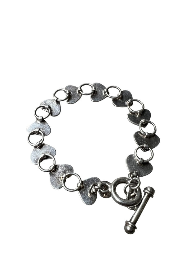 925 SILVER HEART T-BAR BRACELET / SILVER [SIZE: ONE SIZE USED]