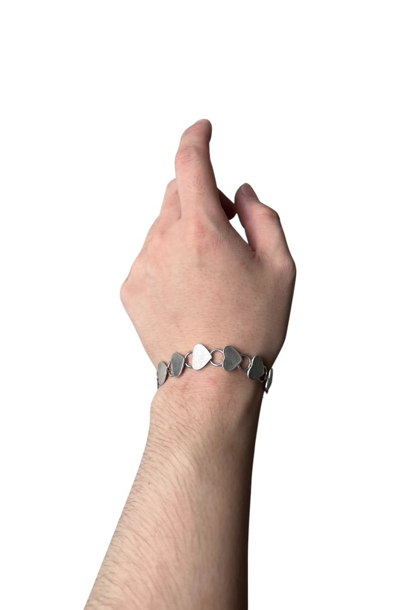 925 SILVER HEART T-BAR BRACELET / SILVER [SIZE: ONE SIZE USED]