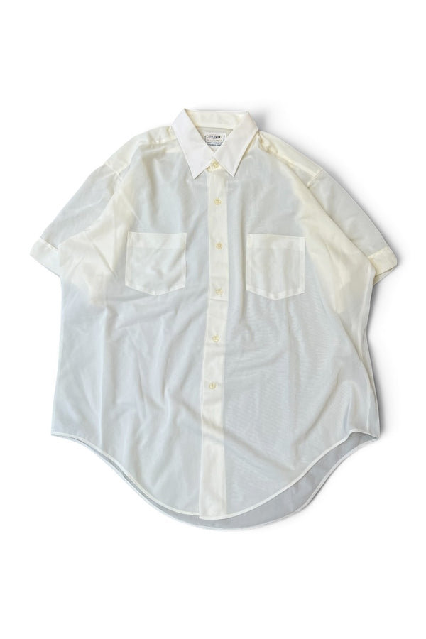 70'S NYLON S/S SHIRT / WHITE [SIZE: M USED]