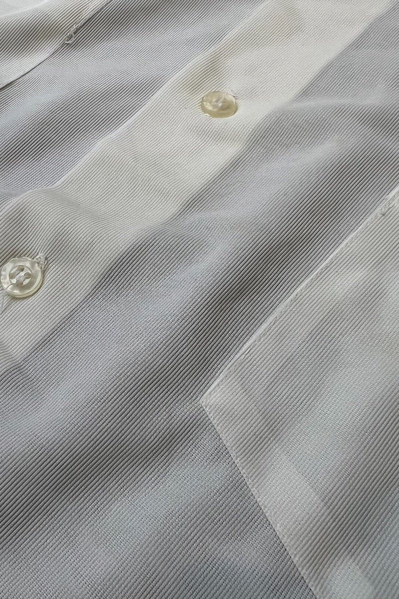 70'S NYLON S/S SHIRT / WHITE [SIZE: M USED]