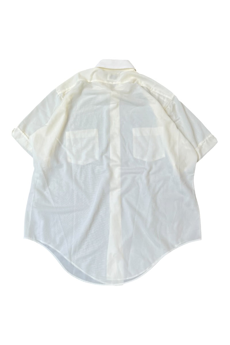 70'S NYLON S/S SHIRT / WHITE [SIZE: M USED]