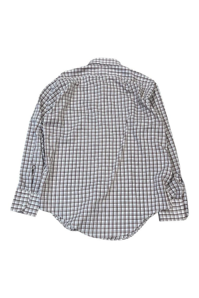 70'S L/S CHECK SHIRT / WHITE [SIZE: M USED]