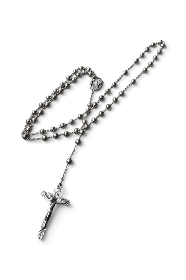 SILVER ROSARY NECKLACE / SILVER [SIZE: ONE SIZE USED]