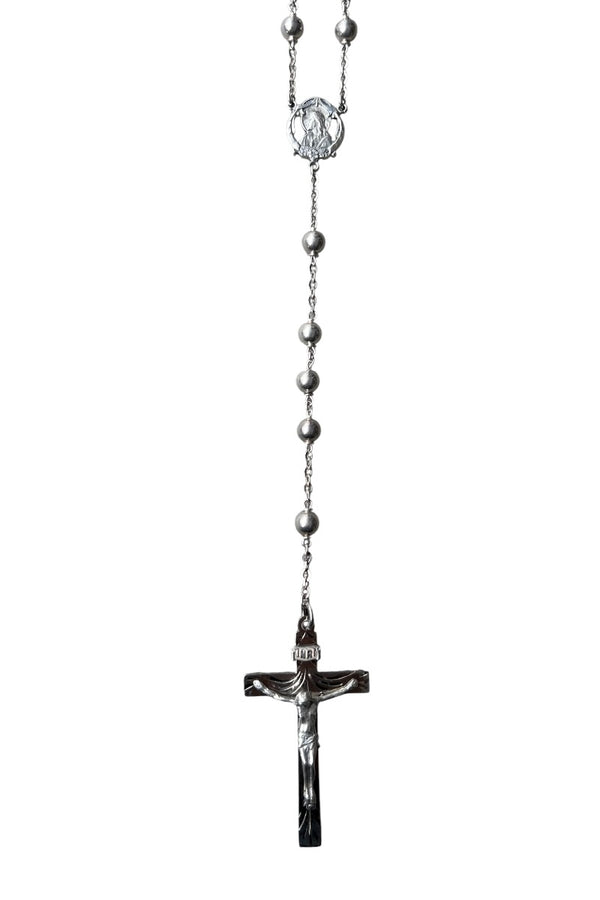 SILVER ROSARY NECKLACE / SILVER [SIZE: ONE SIZE USED]