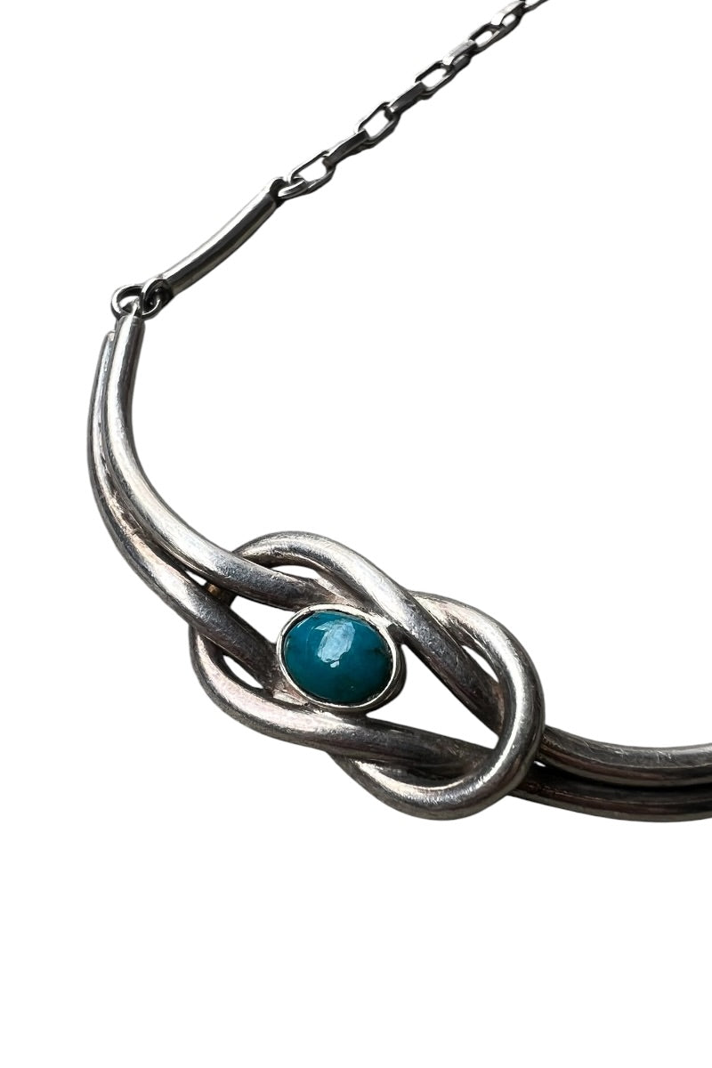 925 SILVER NECKLACE W/TURQUOIS / SILVER [SIZE: ONE SIZE USED]