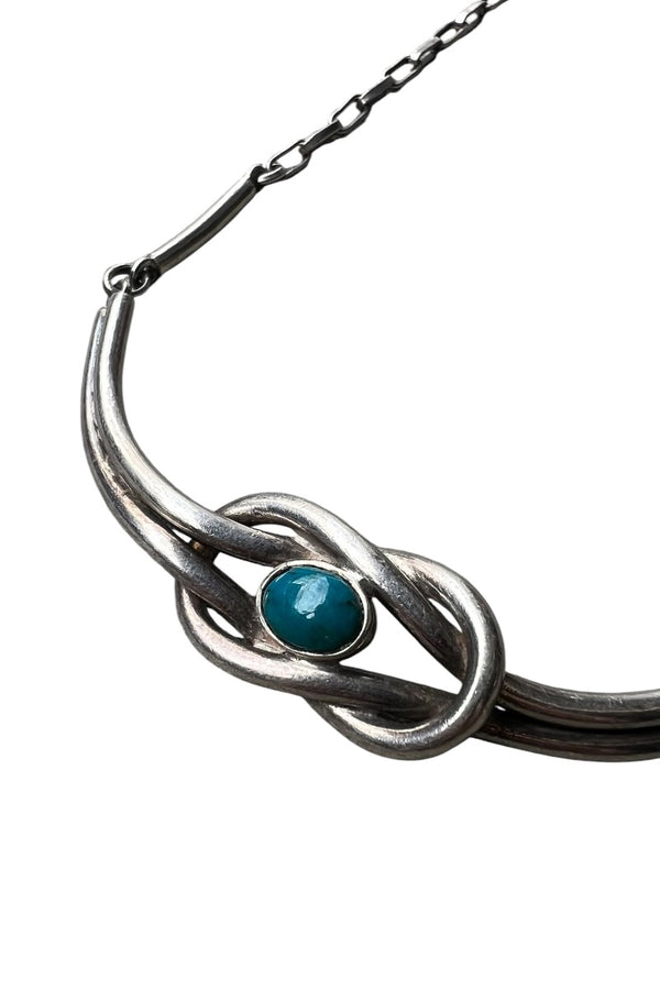 925 SILVER NECKLACE W/TURQUOIS / SILVER [SIZE: ONE SIZE USED]