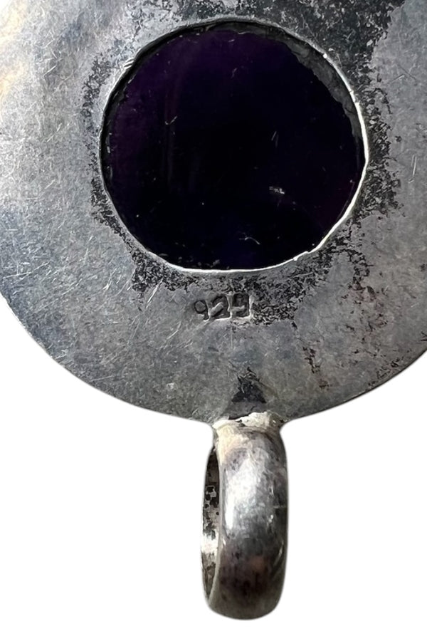 925 SILVER PENDANT TOP W/GLASS STONE / SILVER [SIZE: ONE SIZE USED]