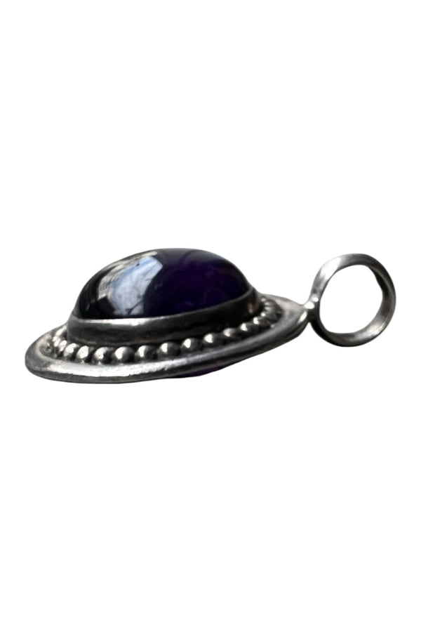 925 SILVER PENDANT TOP W/GLASS STONE / SILVER [SIZE: ONE SIZE USED]