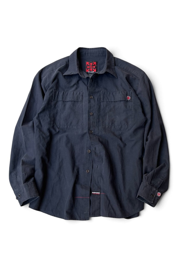 90'S-Y2K EARLY 00'S L/S SKATEBOARDING SHIRT / BLACK [SIZE: XL USED]