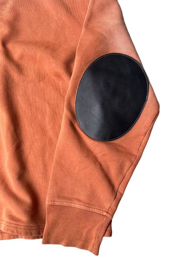 SWEATSHIRT W / LEATHER ELBOW PATCH / ORANGE [SIZE: M USED]