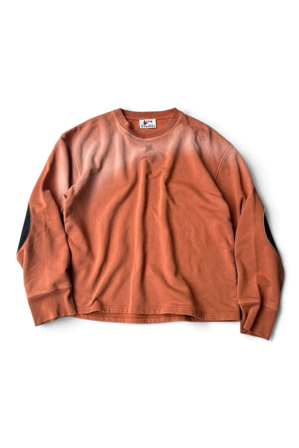 SWEATSHIRT W / LEATHER ELBOW PATCH / ORANGE [SIZE: M USED]