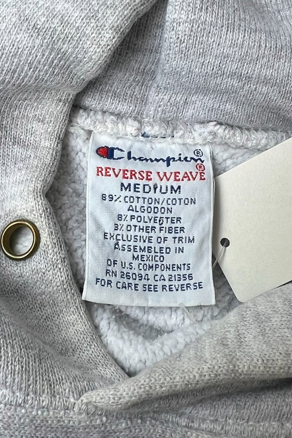 MADE IN MEXICO 90'S BUCKNELL UNIVERSITY REVERSE WEAVE HOODIE SWEATSHIRT / GREY [SIZE: M USED]