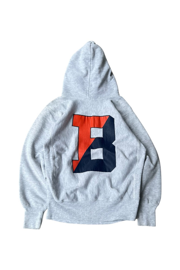 MADE IN MEXICO 90'S BUCKNELL UNIVERSITY REVERSE WEAVE HOODIE SWEATSHIRT / GREY [SIZE: M USED]