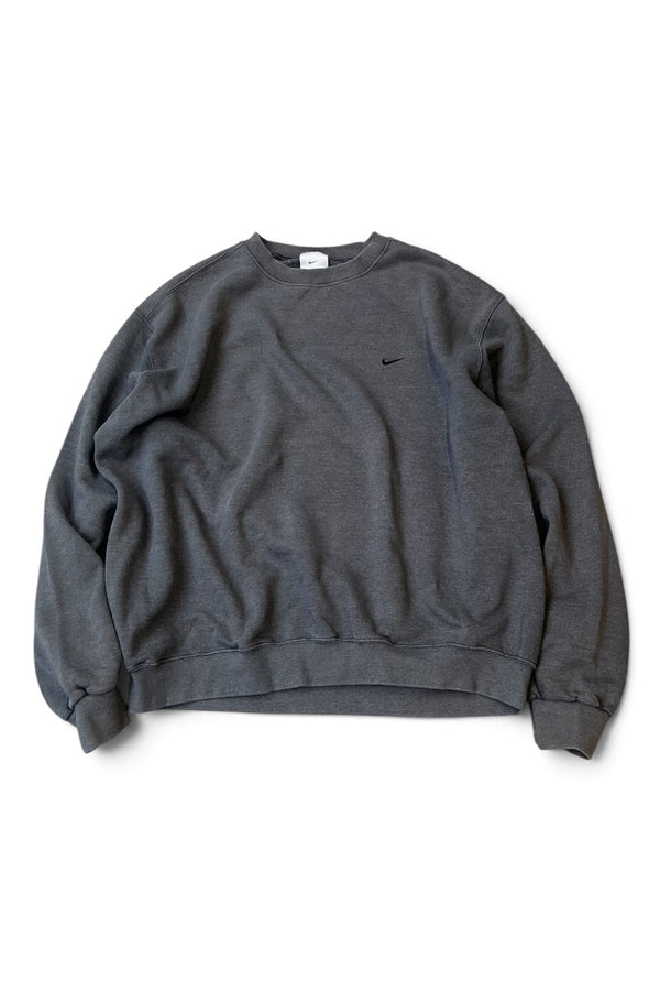 MADE IN MEXICO Y2K EARLY 00'S ONE POINT LOGO SWEATSHIRT / CHARCOAL [SIZE: XL USED]